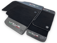 Black Floor Mats For Lamborghini Urus With Carbon Fiber Leather - AutoWin