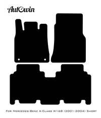 Black Floor Mats For Mercedes Benz A-Class W168 (2001-2004) | Fighter Jet Edition - AutoWin