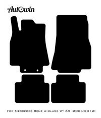 Black Floor Mats For Mercedes Benz A-Class W169 (2004-2012) | AutoWin Edition - AutoWin