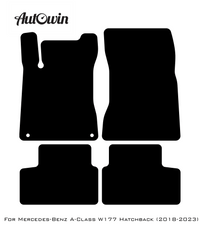 Black Floor Mats For Mercedes Benz A-Class W177 Hatchback (2018-2023) | Fighter Jet Edition - AutoWin