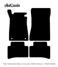 Black Floor Mats For Mercedes Benz C-Class W202 Sedan (1993-2000) | AutoWin Edition - AutoWin