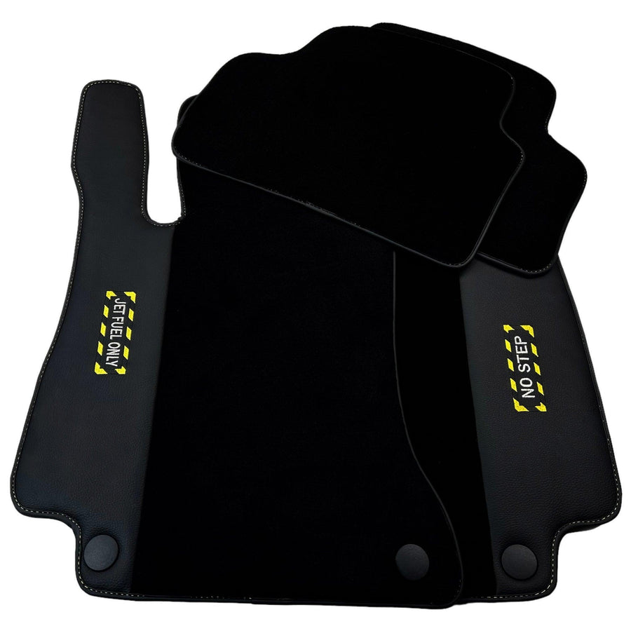 Black Floor Mats For Mercedes Benz C-Class W203 Sedan 4Matic (2000-2007) | Fighter Jet Edition - AutoWin