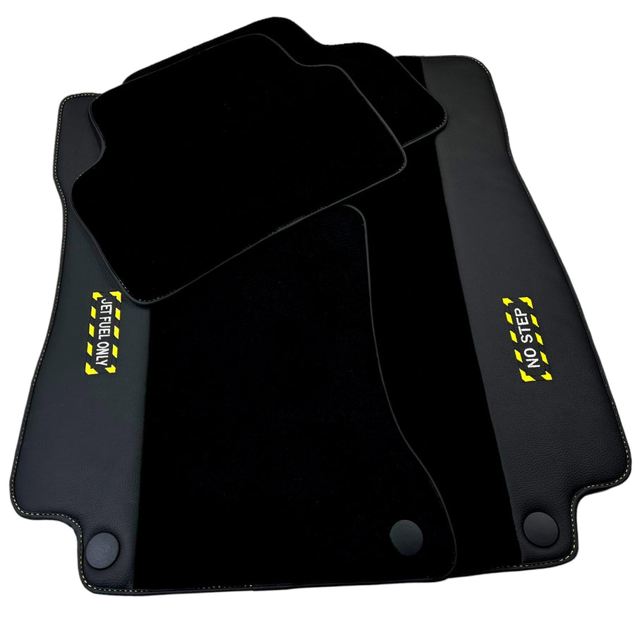 Black Floor Mats For Mercedes Benz C-Class W203 Sedan 4Matic (2000-2007) | Fighter Jet Edition - AutoWin