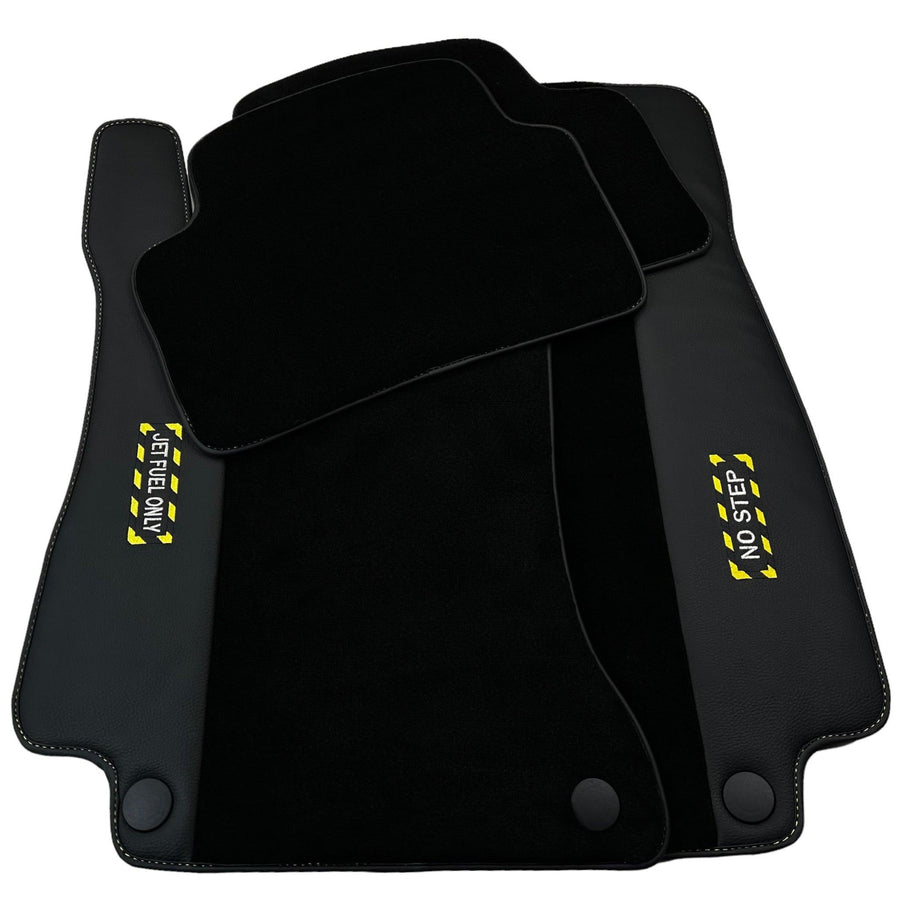 Black Floor Mats For Mercedes Benz C-Class W203 Sedan 4Matic (2000-2007) | Fighter Jet Edition - AutoWin