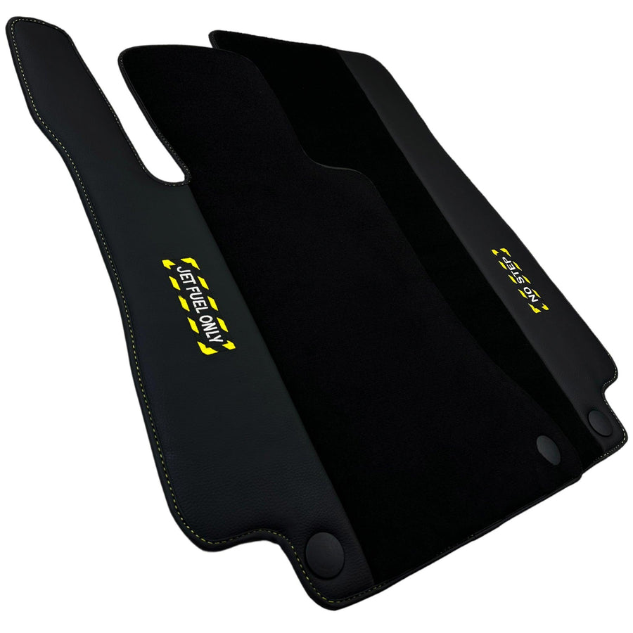 Black Floor Mats For Mercedes Benz C-Class W203 Sedan 4Matic (2000-2007) | Fighter Jet Edition - AutoWin