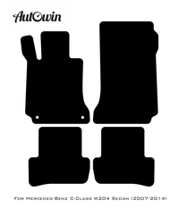 Black Floor Mats For Mercedes Benz C-Class W204 Sedan (2007-2014) | AutoWin Edition - AutoWin