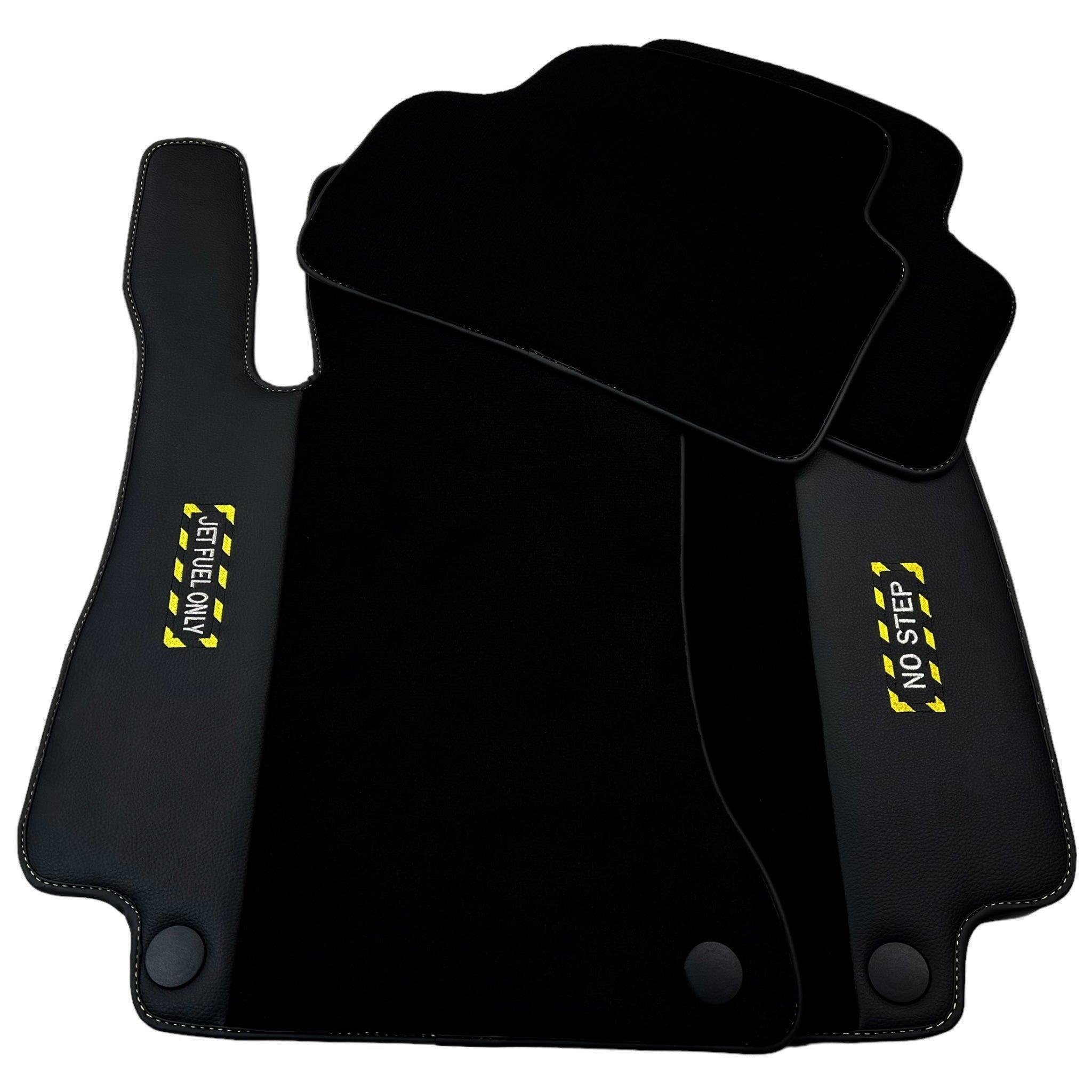 Black Floor Mats For Mercedes Benz C-Class W205 Sedan (2014-2018) | Fighter Jet Edition - AutoWin