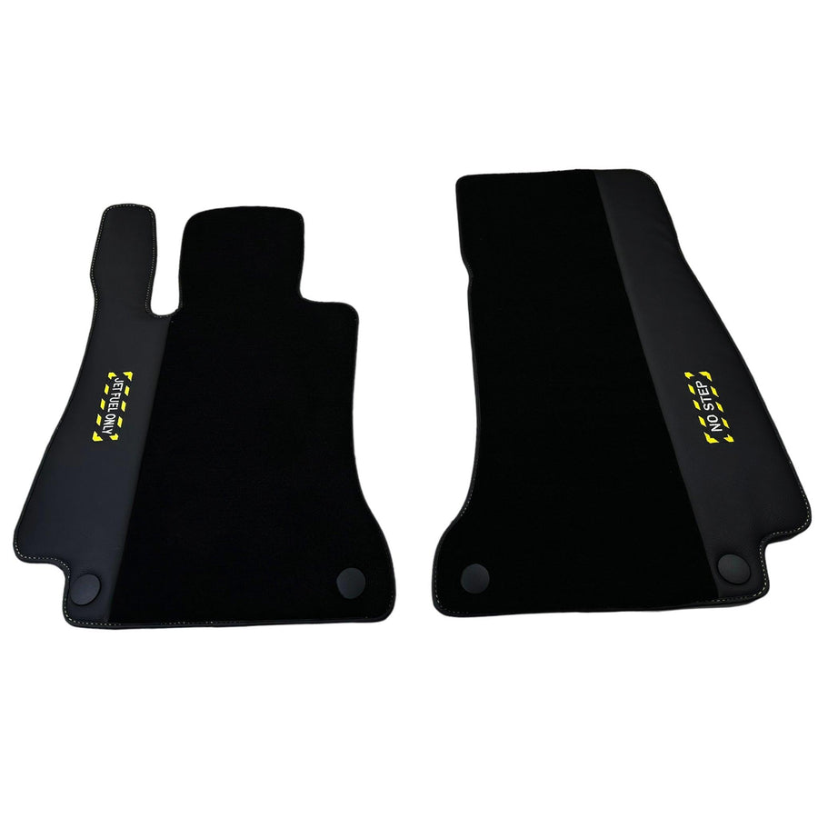 Black Floor Mats For Mercedes Benz E-Class A207 Convertible Facelift (2013-2017) | Fighter Jet Edition - AutoWin
