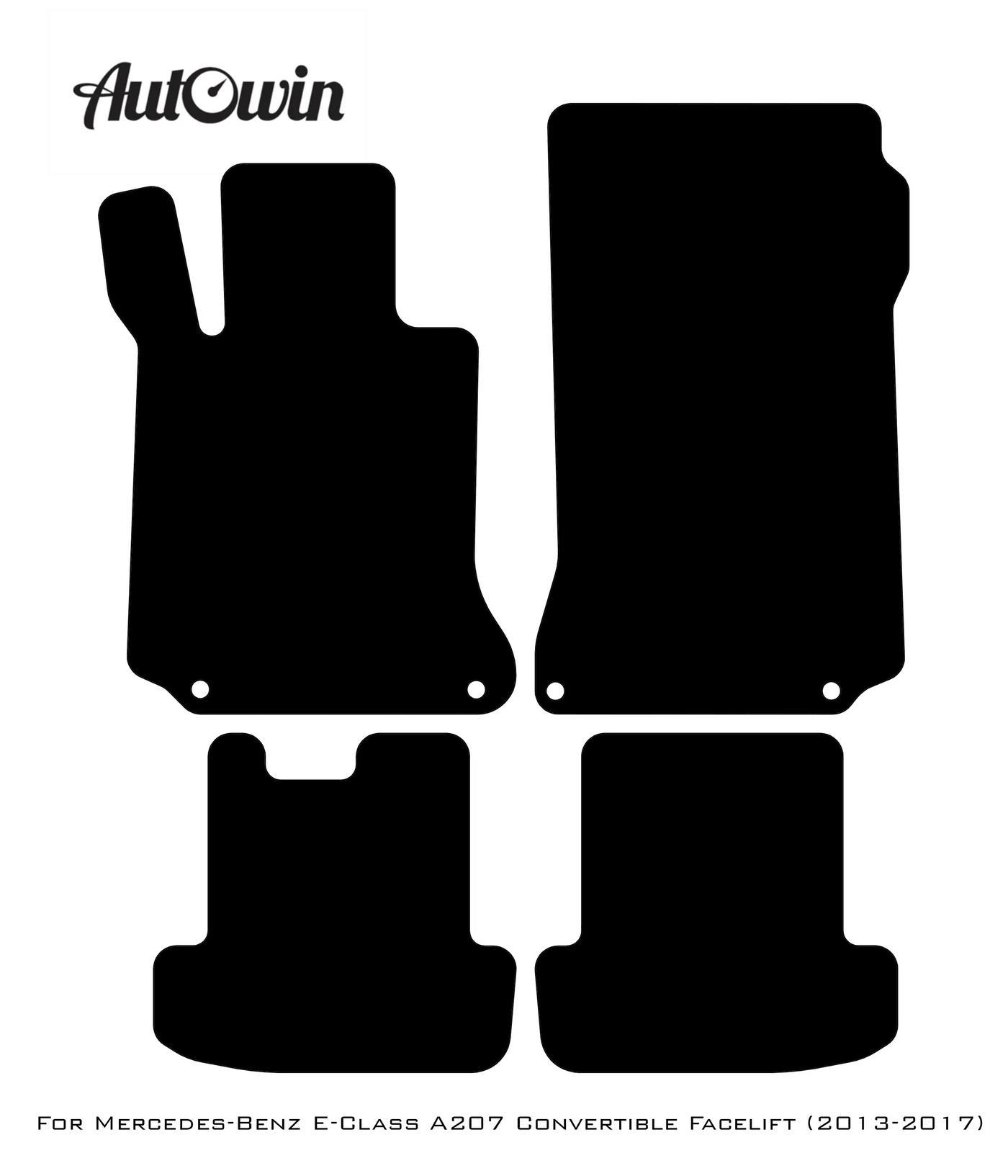 Black Floor Mats For Mercedes Benz E-Class A207 Convertible Facelift (2013-2017) | Fighter Jet Edition - AutoWin