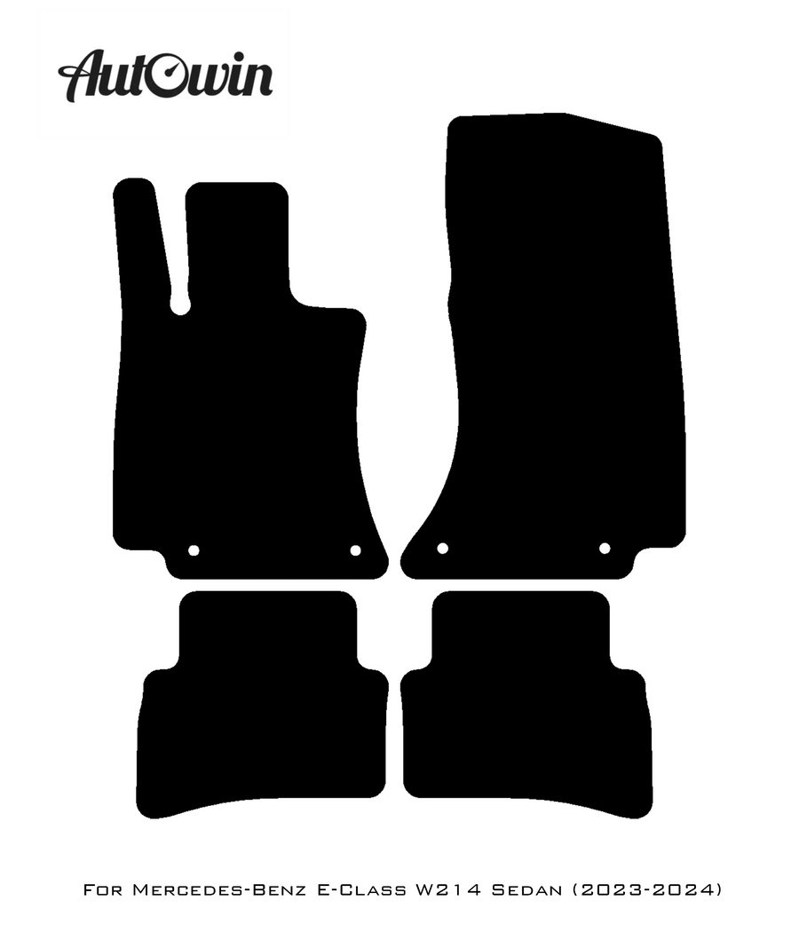 Black Floor Mats For Mercedes Benz E-Class W214 Sedan (2023-2024) | Fighter Jet Edition - AutoWin