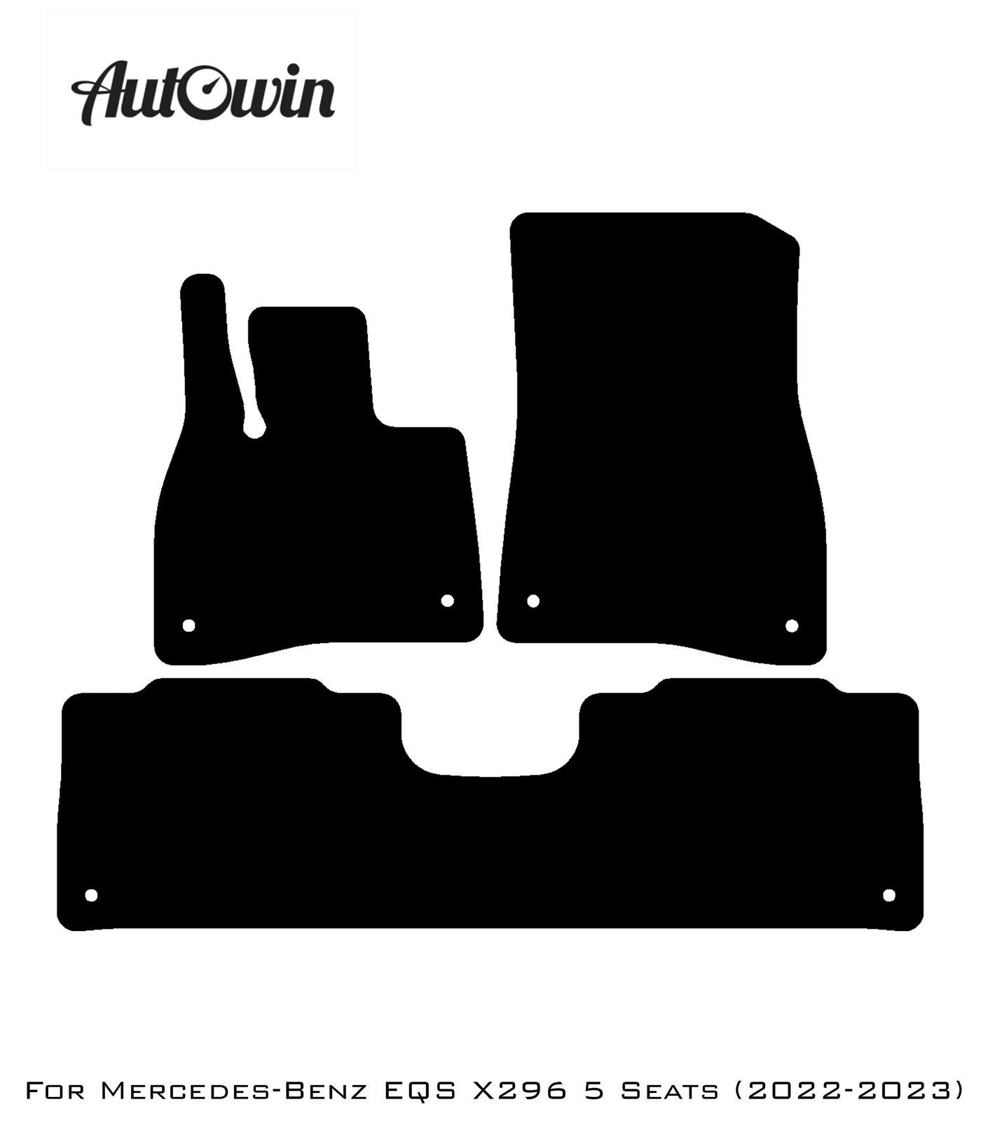 Black Floor Mats For Mercedes Benz EQS-Class X296 (2022-2023) | AutoWin Edition - AutoWin