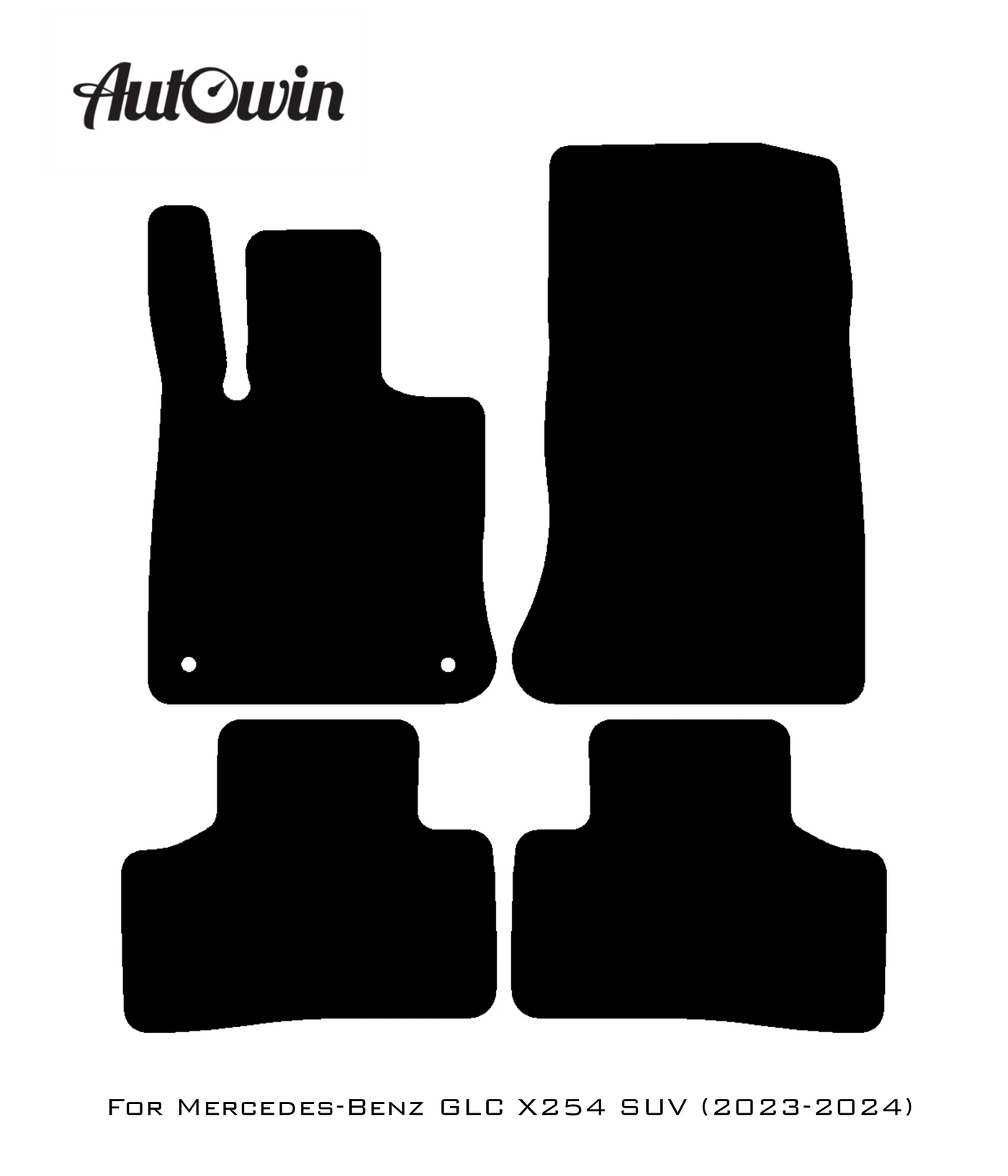 Black Floor Mats For Mercedes Benz GLC-Class X254 SUV (2023-2024) | Fighter Jet Edition - AutoWin