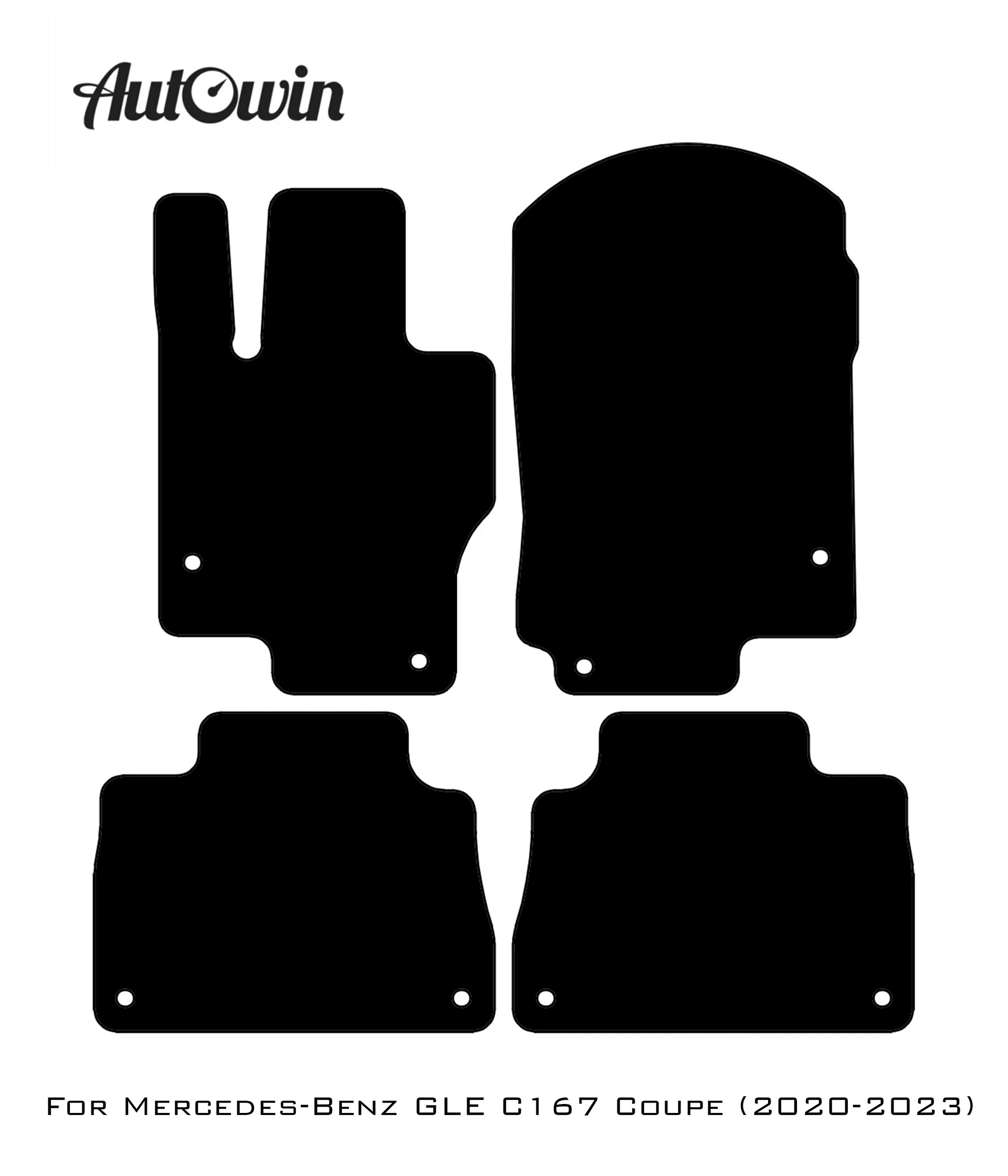 Black Floor Mats For Mercedes Benz GLE-Class C167 Coupe (2020-2023) | Fighter Jet Edition - AutoWin