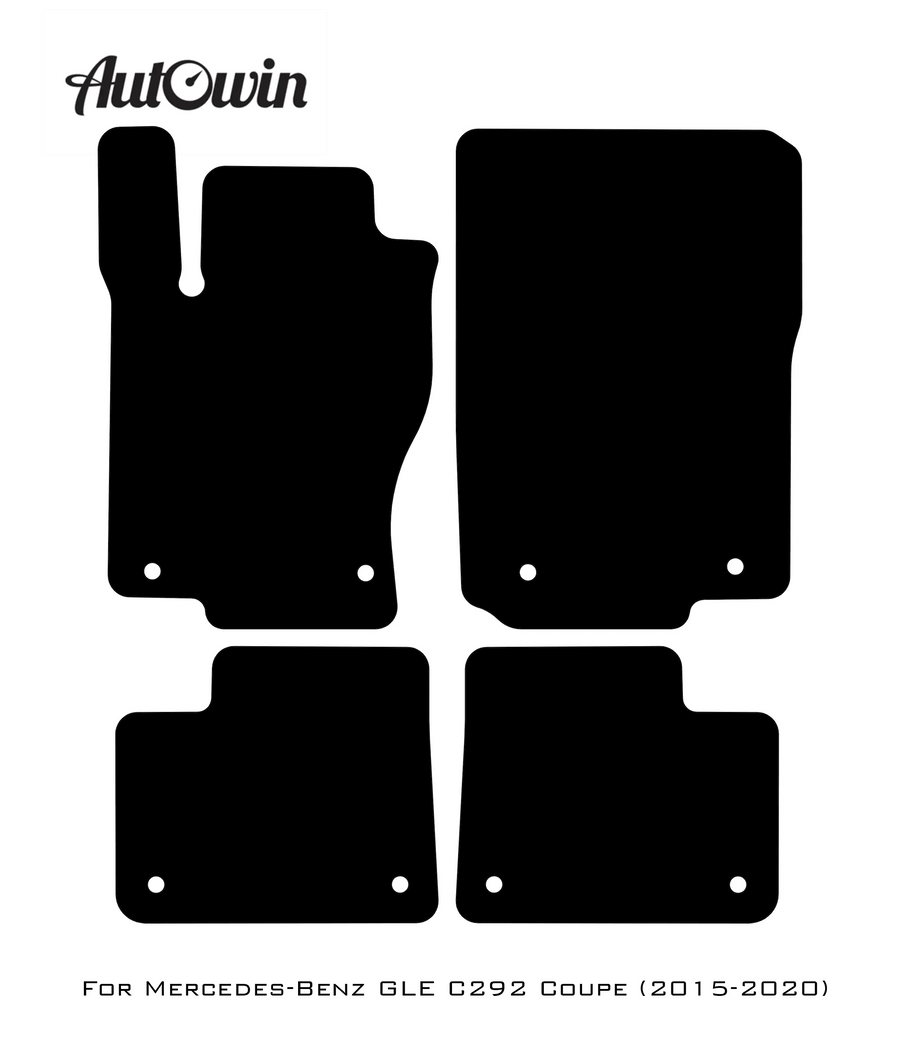 Black Floor Mats For Mercedes Benz GLE-Class C292 Coupe (2015-2020) | AutoWin Edition - AutoWin