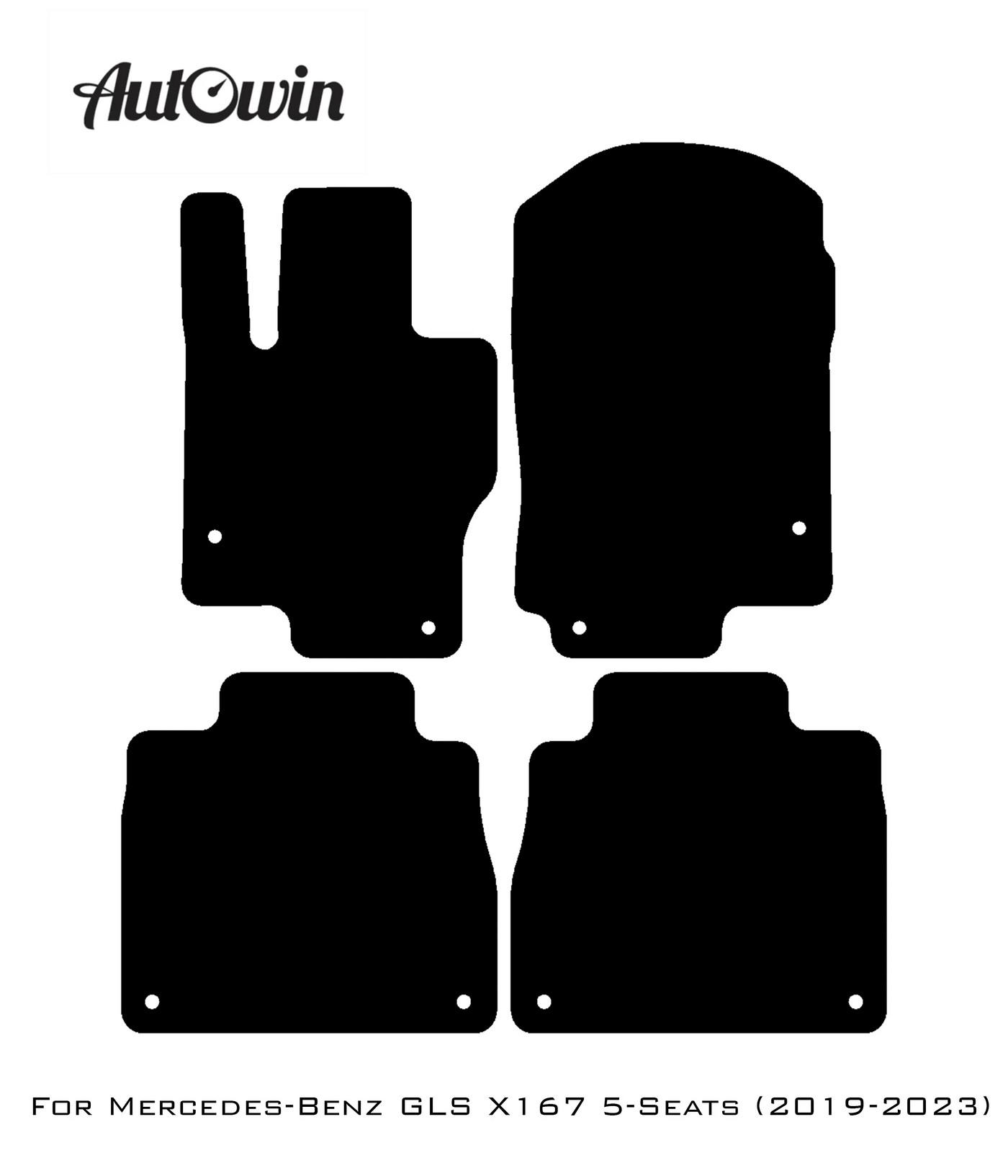 Black Floor Mats For Mercedes Benz GLS-Class X167 (2019-2023) | Fighter Jet Edition - AutoWin