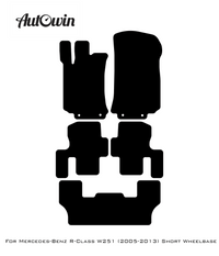 Black Floor Mats For Mercedes Benz R-Class W251 (2005-2013) Short Wheelbase | AutoWin Edition - AutoWin