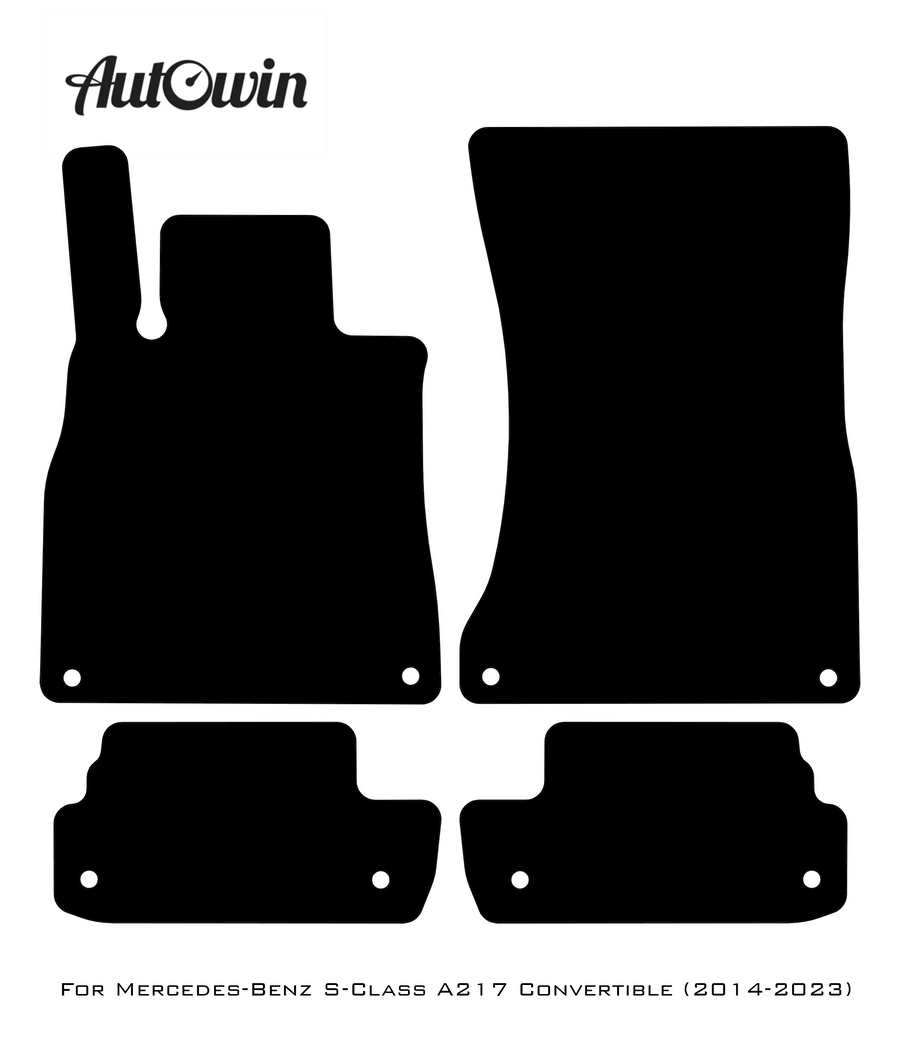 Black Floor Mats For Mercedes Benz S-Class A217 Convertible (2014-2023) | Fighter Jet Edition - AutoWin