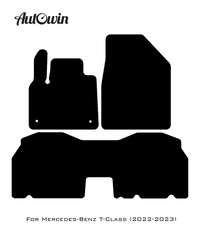 Black Floor Mats For Mercedes Benz T-Class W420 (2022-2023) | AutoWin Edition - AutoWin