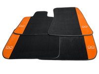 Black Floor Mats For Rolls Royce Black Badge Ghost Orange Alcantara - AutoWin