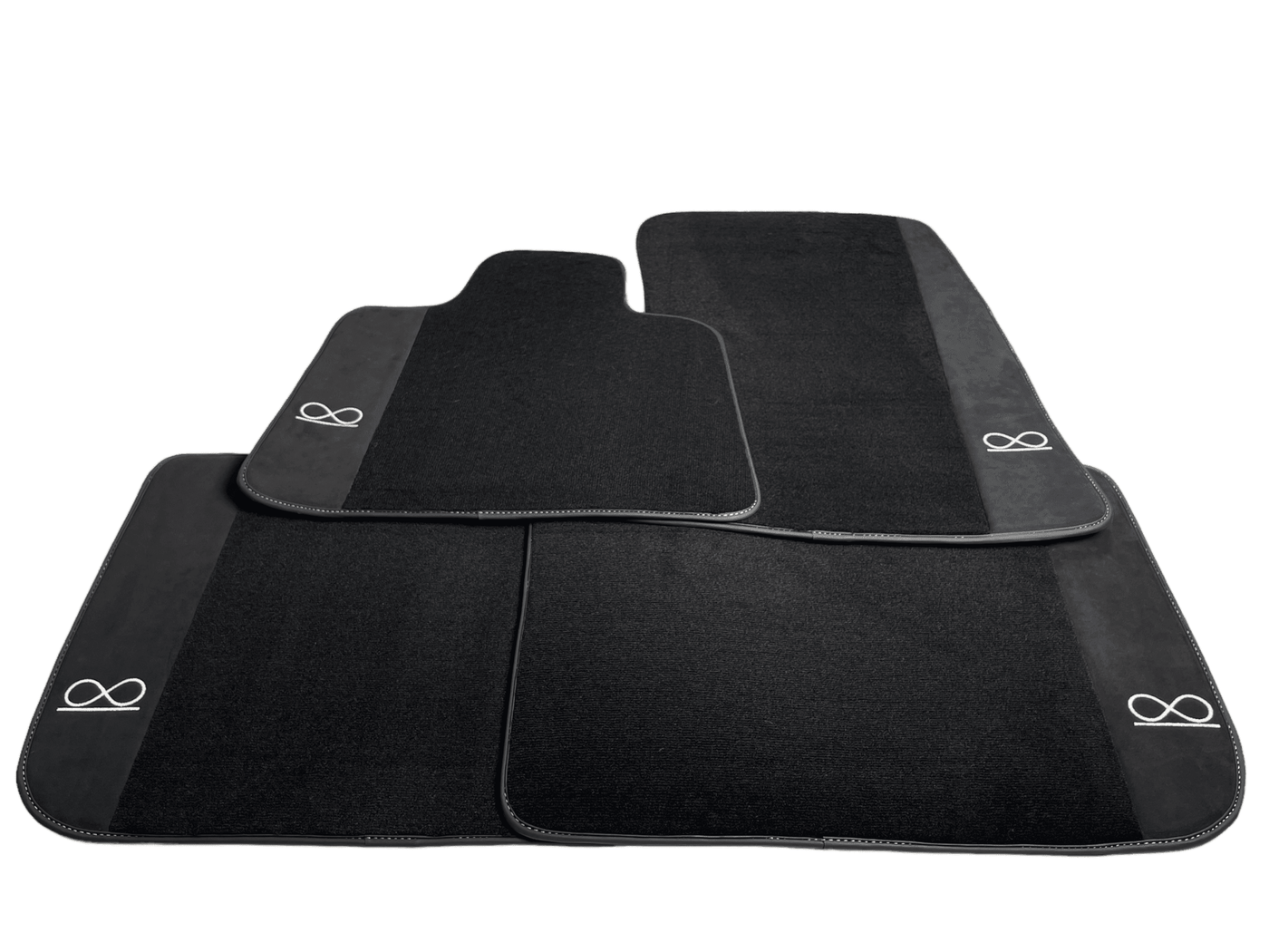 Black Floor Mats For Rolls Royce Black Badge Phantom Drophead Fluorescent Logo - AutoWin