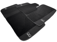 Black Floor Mats For Rolls Royce Black Badge Phantom Drophead Fluorescent Logo - AutoWin