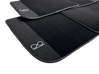 Black Floor Mats For Rolls Royce Black Badge Phantom Drophead Fluorescent Logo - AutoWin