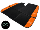 Black Floor Mats For Rolls Royce Black Badge Phantom Drophead Orange Alcantara - AutoWin