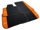 Black Floor Mats For Rolls Royce Black Badge Phantom Drophead Orange Alcantara - AutoWin