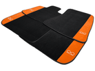 Black Floor Mats For Rolls Royce Black Badge Phantom Drophead Orange Alcantara - AutoWin