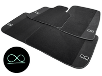 Black Floor Mats For Rolls Royce Black Badge Phantom Fluorescent Logo - AutoWin