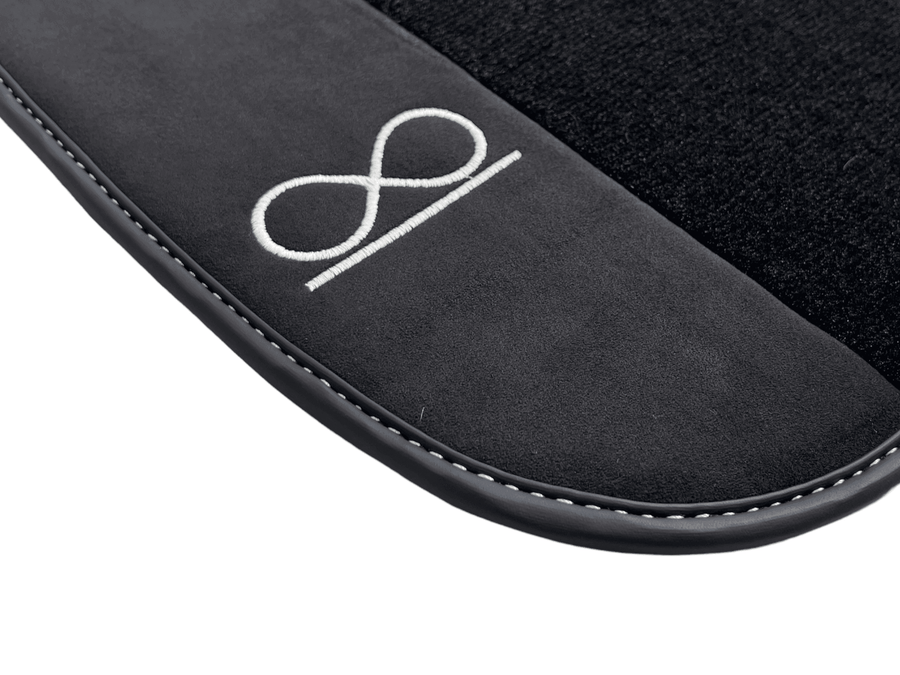 Black Floor Mats For Rolls Royce Black Badge Phantom Fluorescent Logo - AutoWin