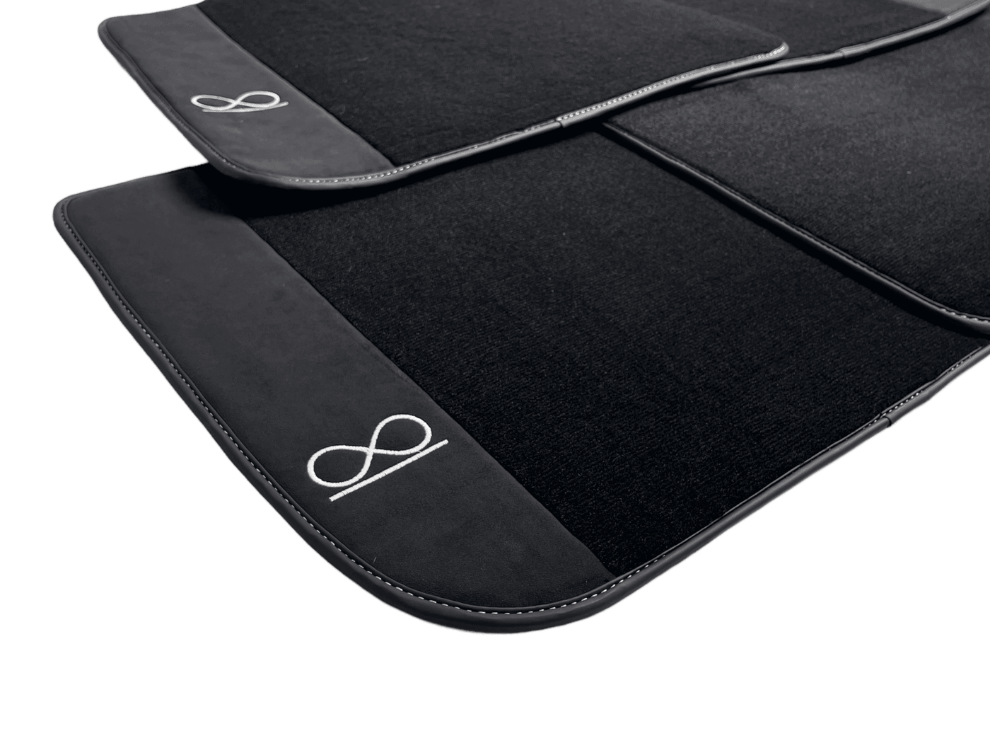 Black Floor Mats For Rolls Royce Black Badge Phantom Fluorescent Logo - AutoWin
