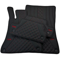 Black Leather Floor Mats For Mercedes Benz E-Class W211 Sedan (2002-2009) | ER56 Design - AutoWin