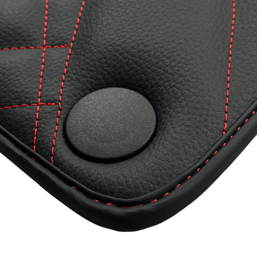Black Leather Floor Mats For Mercedes Benz EQA-Class H243 (2021-2023) | ER56 Design - AutoWin