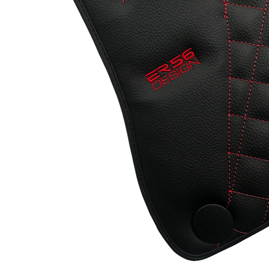 Black Leather Floor Mats For Mercedes Benz EQA-Class H243 (2021-2023) | ER56 Design - AutoWin