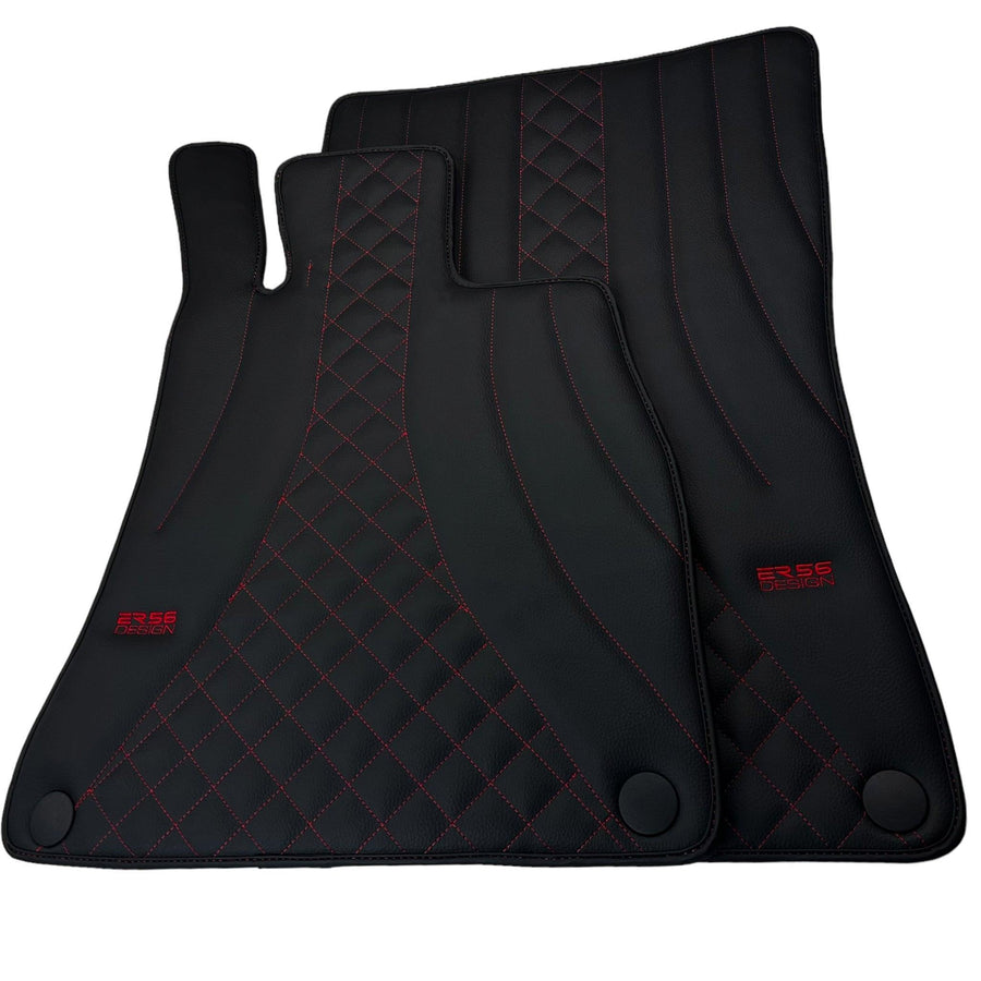 Black Leather Floor Mats For Mercedes Benz GLB-Class X247 (2020-2023) | ER56 Design - AutoWin