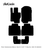 Black Leather Floor Mats For Mercedes Benz GLS-Class X167 (2019-2023) | ER56 Design - AutoWin