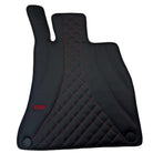 Black Leather Floor Mats For Mercedes Benz S-Class W140 (1991-1998) | ER56 Design - AutoWin