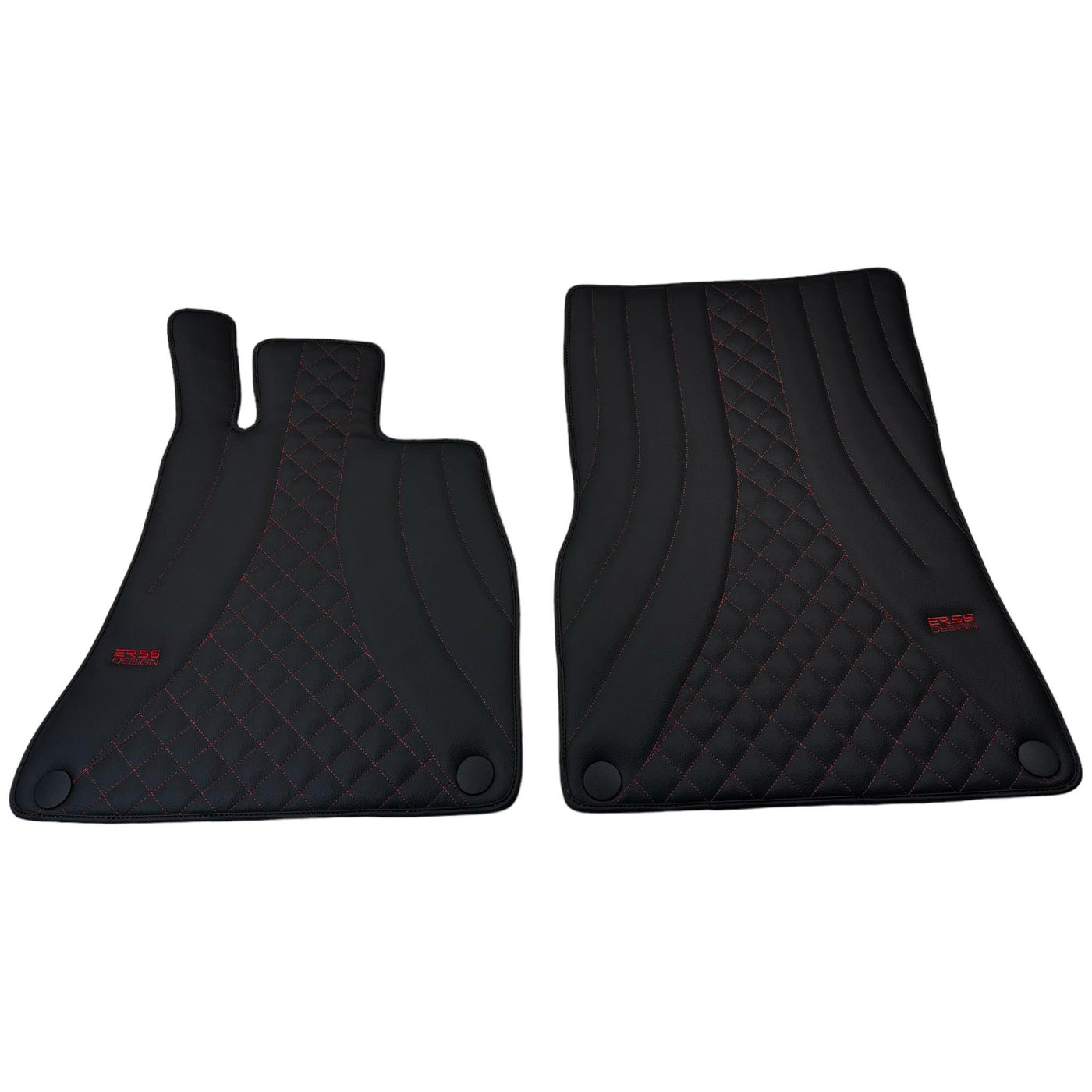Black Leather Floor Mats For Mercedes Benz S-Class W140 (1991-1998) | ER56 Design - AutoWin