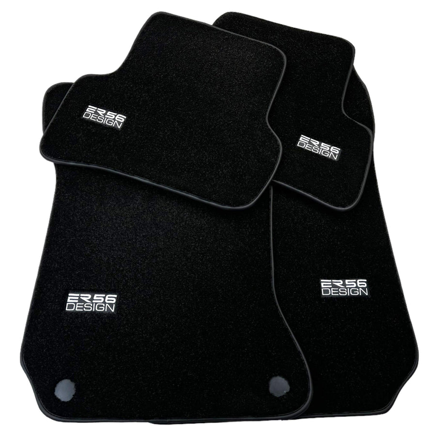 Black Luxury Floor Mats For Mercedes Benz CLK-Class A209 Convertible (2003-2010) | ER56 Design - AutoWin