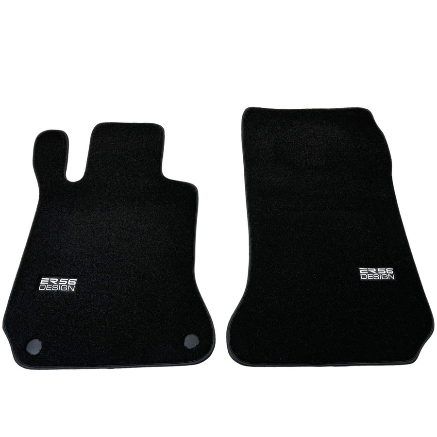 Black Luxury Floor Mats For Mercedes Benz CLK-Class A209 Convertible (2003-2010) | ER56 Design - AutoWin