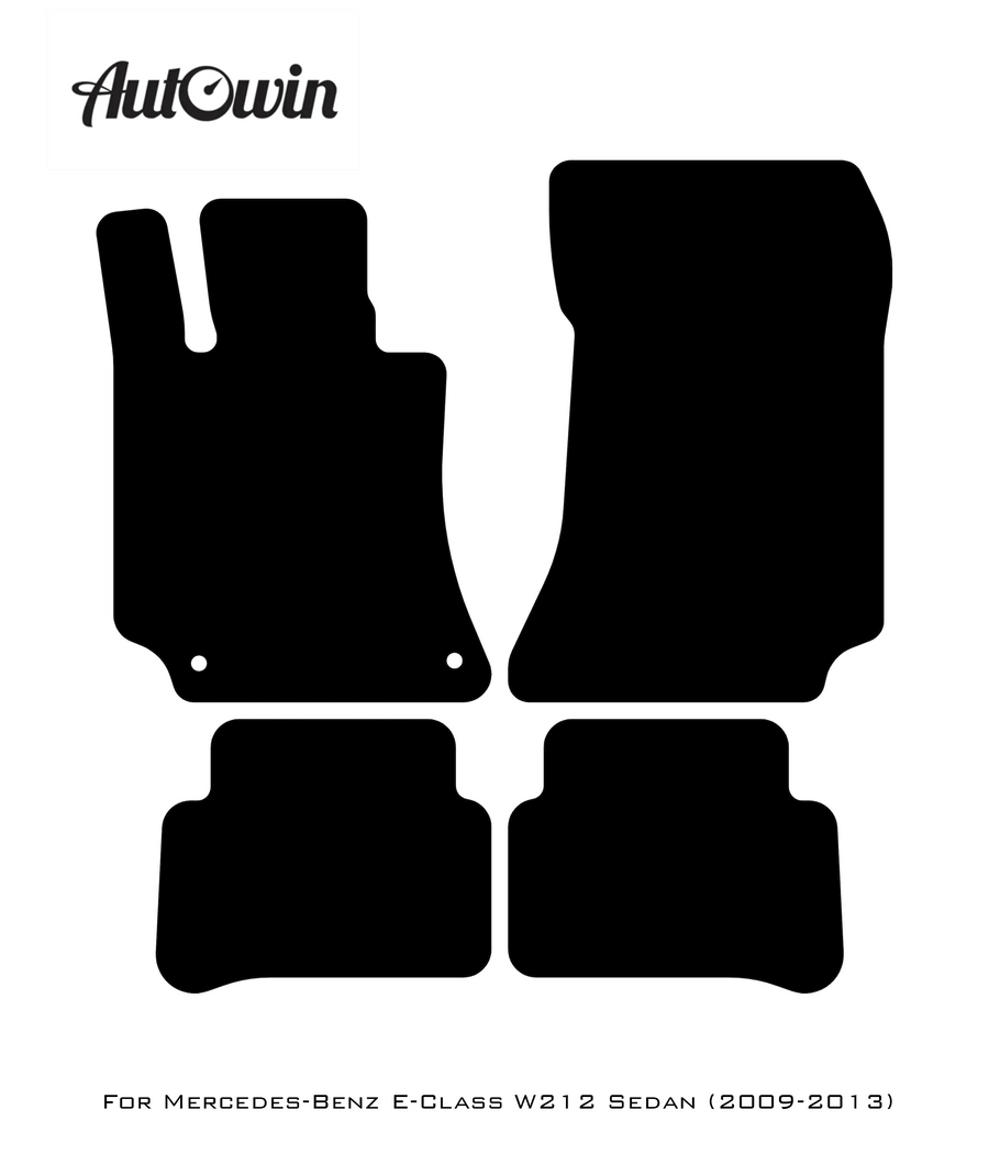 Black Luxury Floor Mats For Mercedes Benz E-Class W212 Sedan (2009-2013) | ER56 Design - AutoWin
