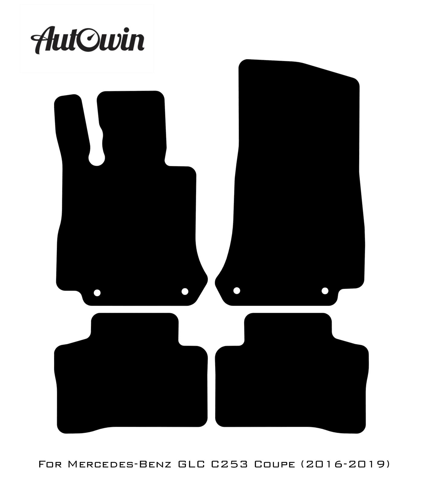 Black Luxury Floor Mats For Mercedes Benz GLC-Class C253 Coupe (2016-2019) | ER56 Design - AutoWin