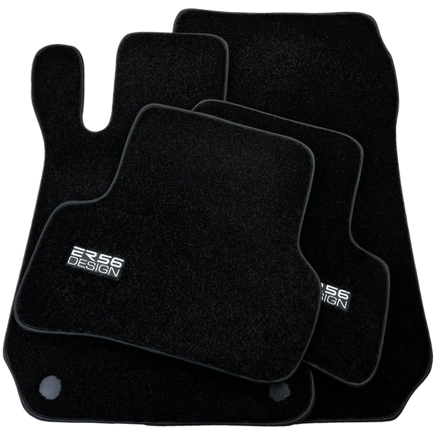 Black Luxury Floor Mats For Mercedes Benz S-Class W126 (1979-1991) | ER56 Design - AutoWin