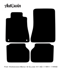 Black Luxury Floor Mats For Mercedes Benz S-Class W140 (1991-1998) | ER56 Design - AutoWin