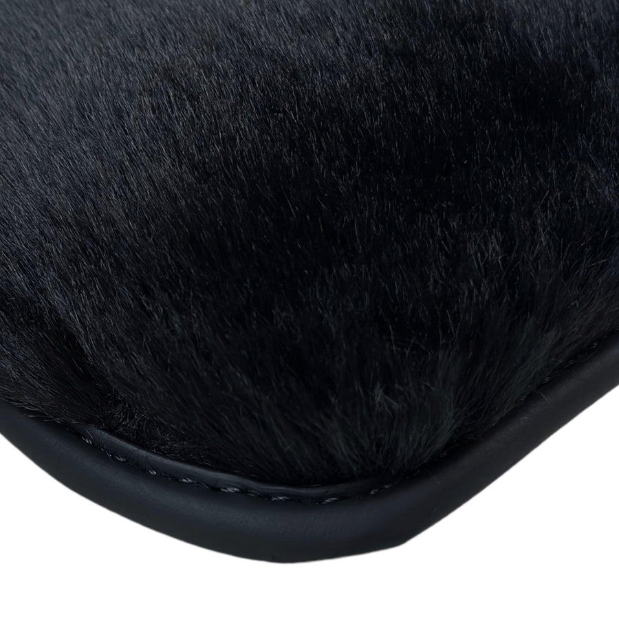 Black Sheepskin Floor Floor Mats For BMW 7 Series G12 - AutoWin