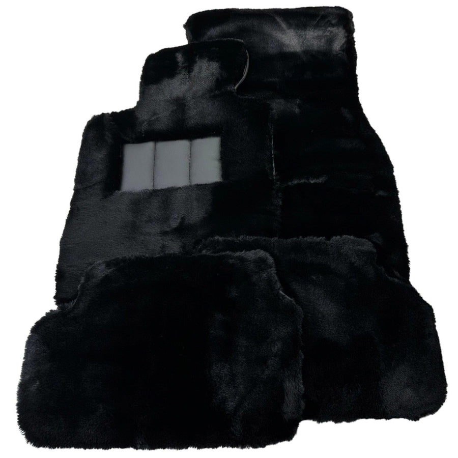 Black Sheepskin Floor Mats For BMW M5 F10 No Steps Edition - AutoWin