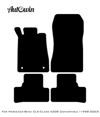 Black Sheepskin Floor Mats For Mercedes Benz CLK-Class A208 Convertible (1998-2003) | ER56 Design - AutoWin