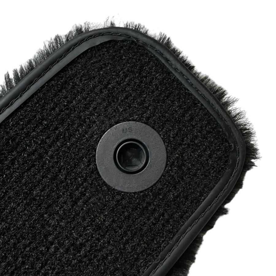 Black Sheepskin Floor Mats For Mercedes Benz CLK-Class A209 Convertible (2003-2010) | ER56 Design - AutoWin