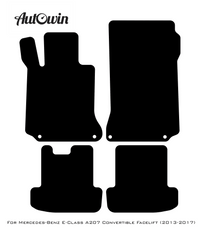 Black Sheepskin Floor Mats For Mercedes Benz E-Class A207 Convertible Facelift (2013-2017) | ER56 Design - AutoWin